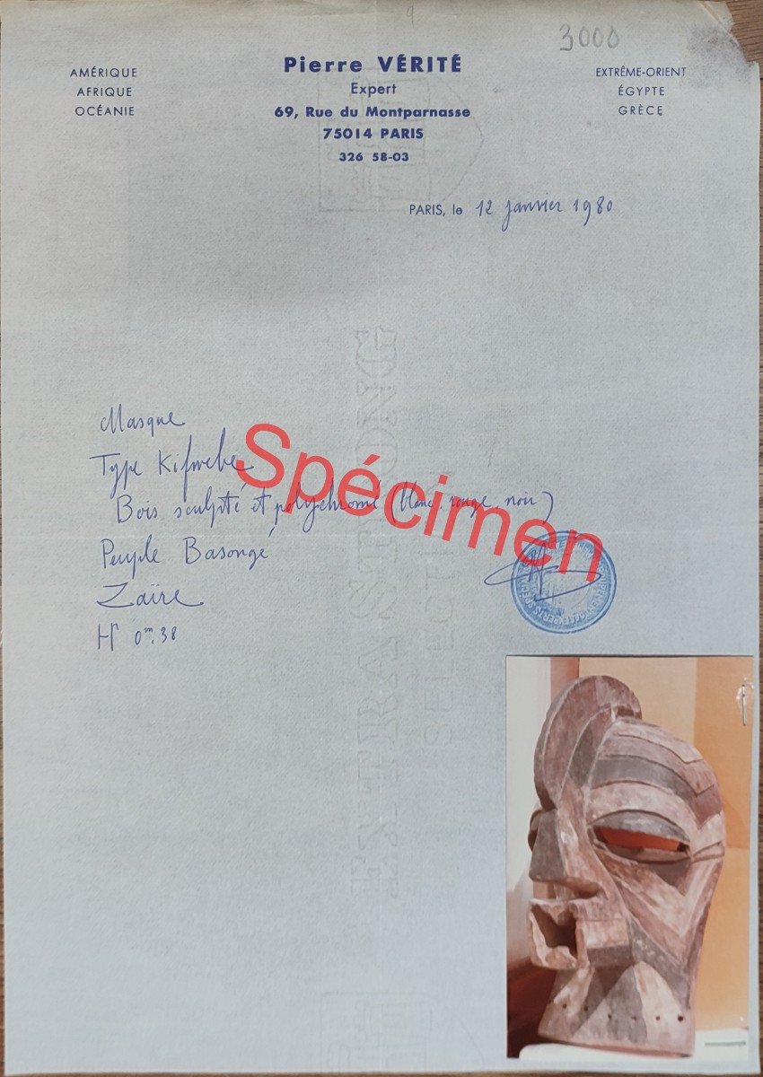 Kifwebe Mask From Carrefour Pierre Vérité Songye Gallery With Certificate-photo-1