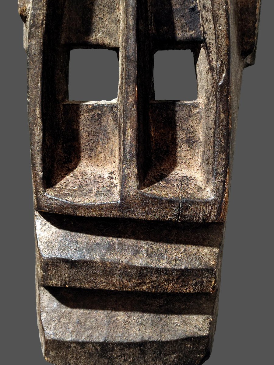 Cubist Dogon Black Monkey Mask From The Bandiagara Escarpment-photo-4