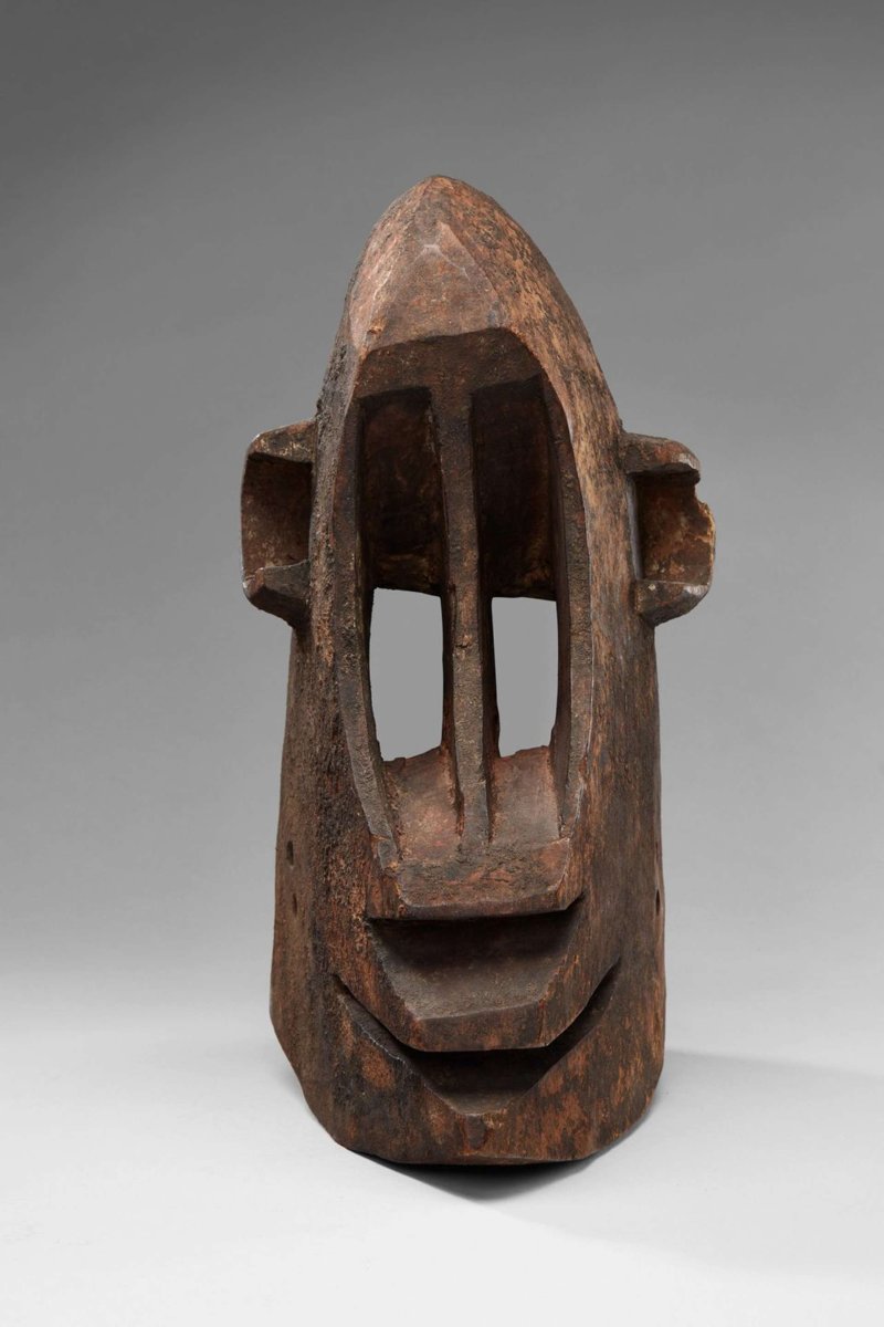 Cubist Dogon Black Monkey Mask From The Bandiagara Escarpment-photo-2