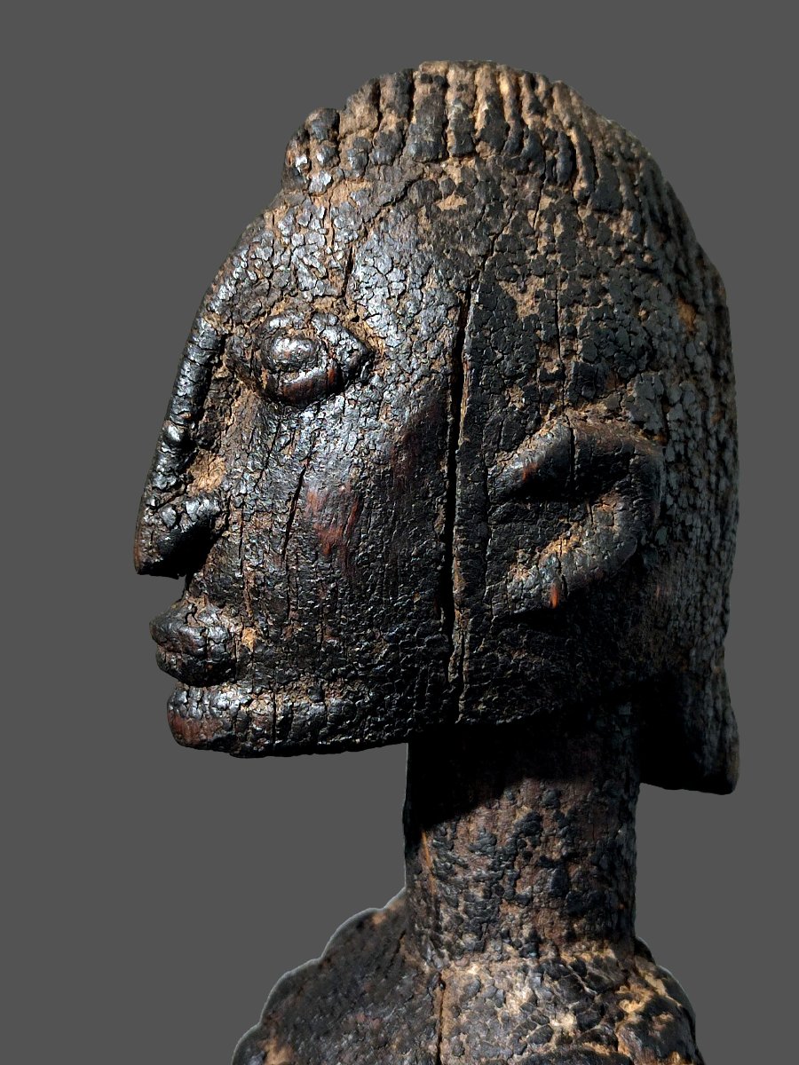 Statue d'autel Dogon du Mali maternité importante patine sacrificielle-photo-3