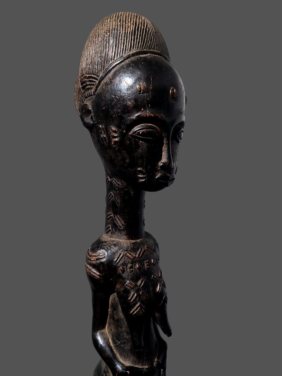 Female Baoulé Statue, Blolo-bla, Ivory Coast.-photo-2