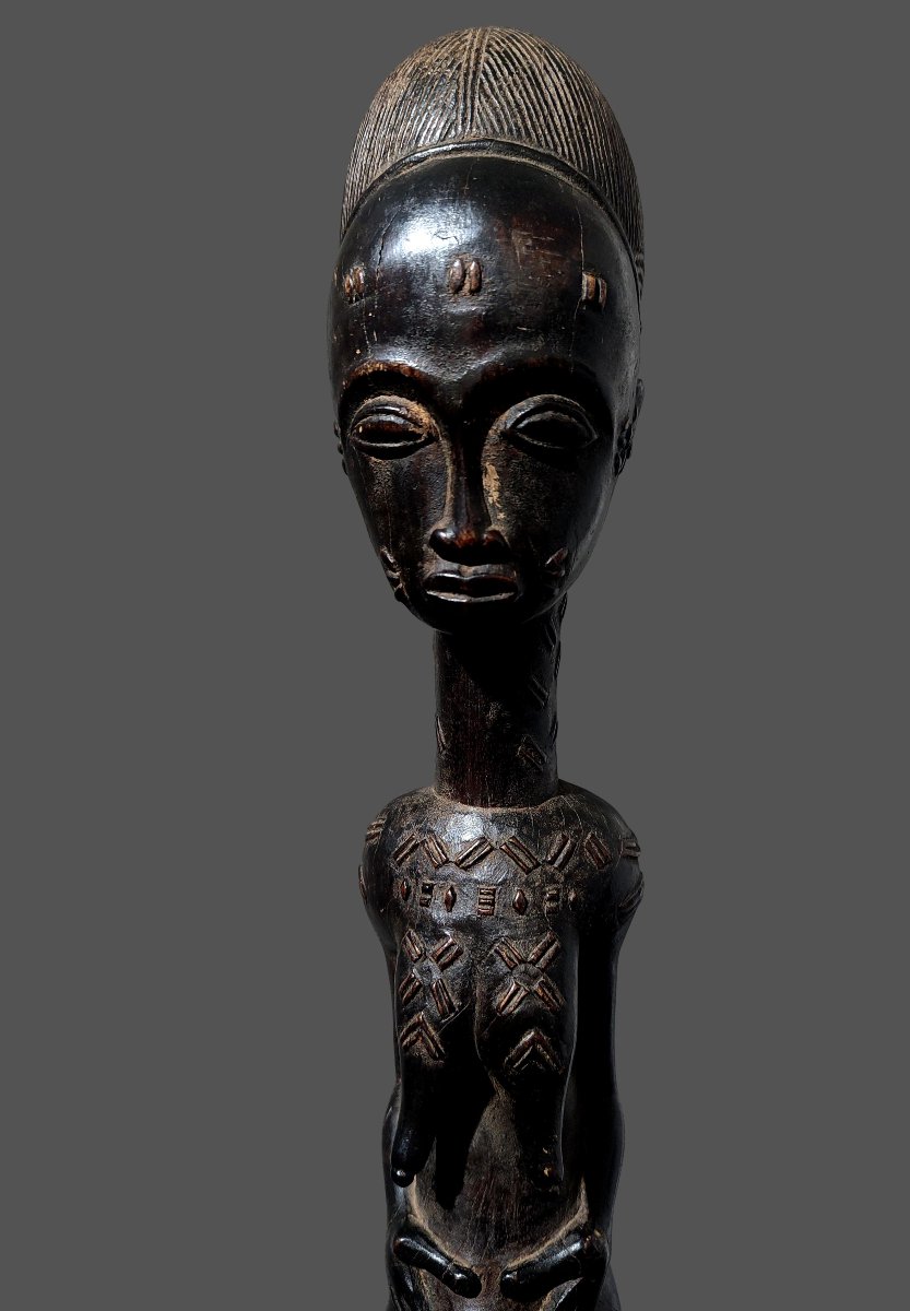Female Baoulé Statue, Blolo-bla, Ivory Coast.-photo-3