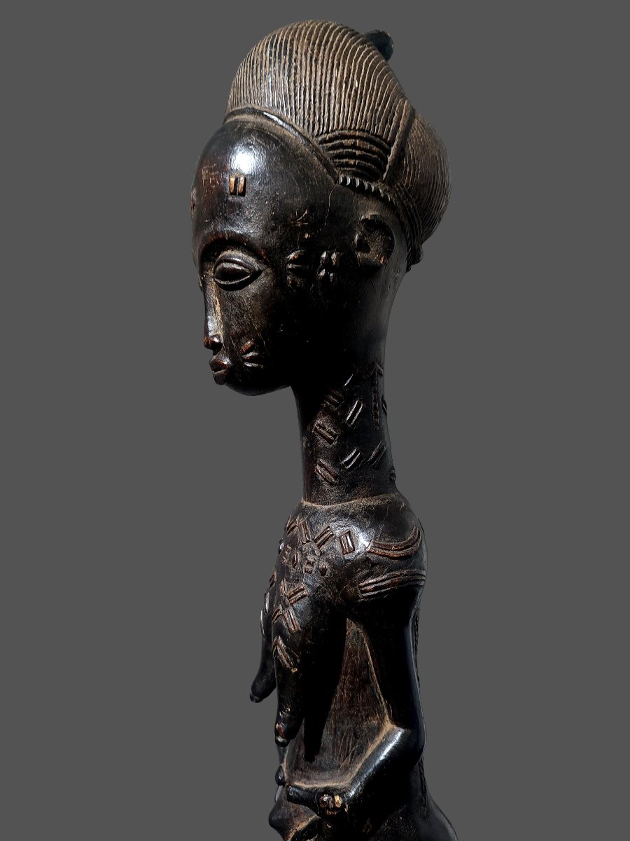 Female Baoulé Statue, Blolo-bla, Ivory Coast.-photo-4