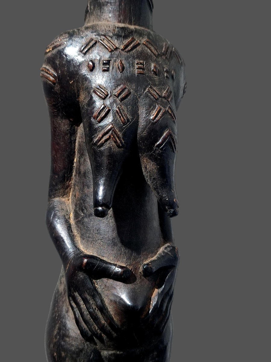 Female Baoulé Statue, Blolo-bla, Ivory Coast.-photo-3