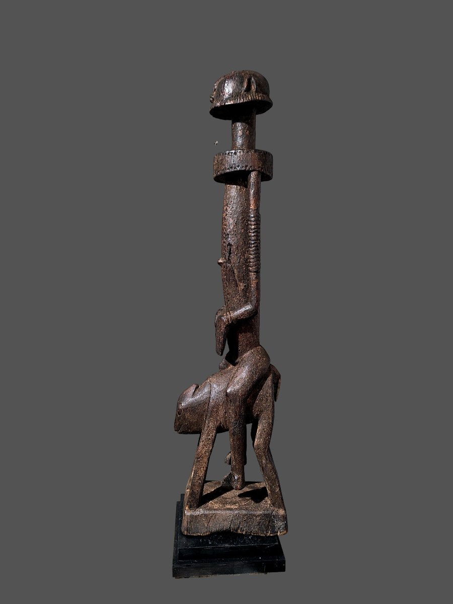 Grande statue cavalier Dogon, style cubiste -photo-2