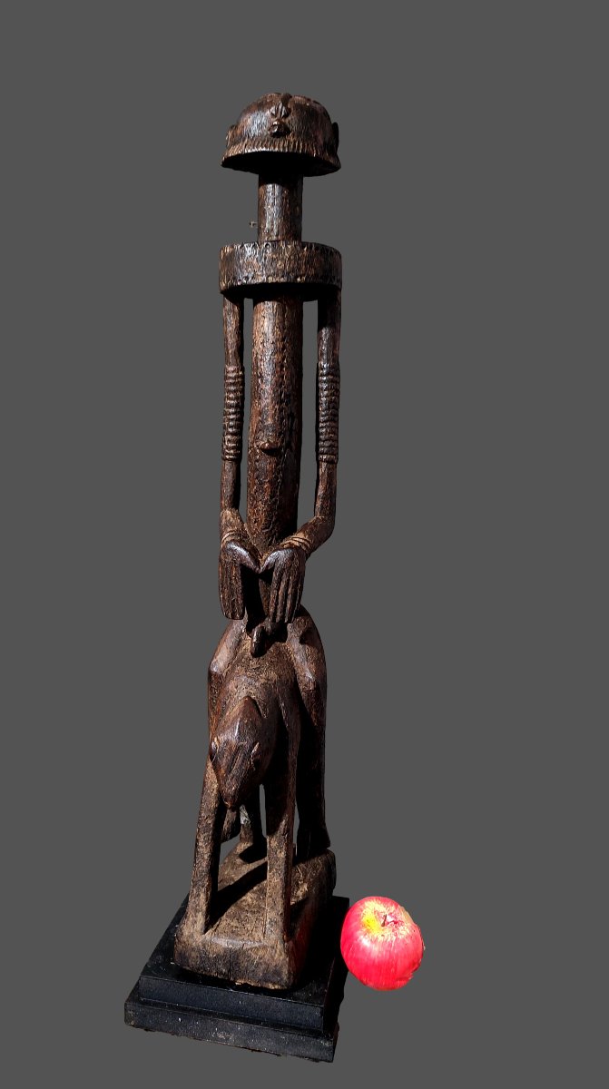 Grande statue cavalier Dogon, style cubiste -photo-3