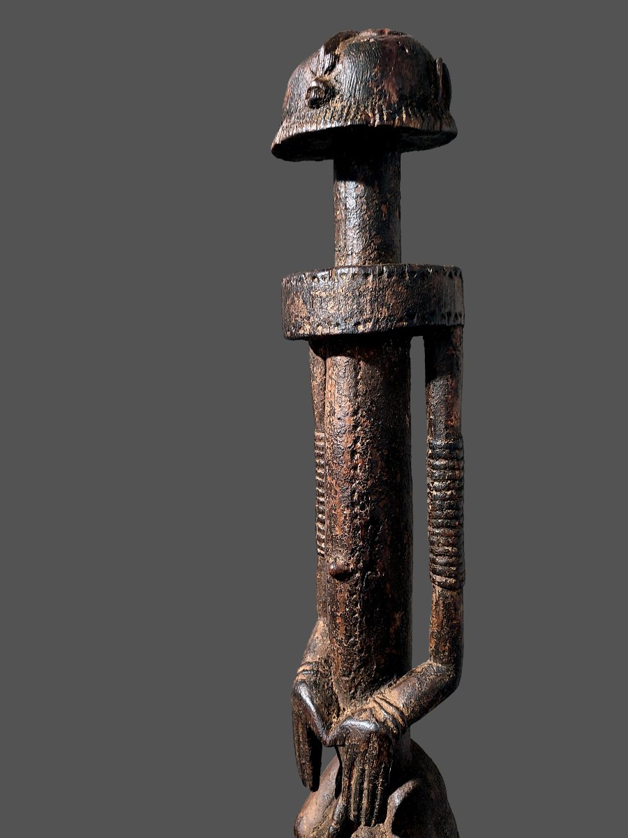 Grande statue cavalier Dogon, style cubiste -photo-4