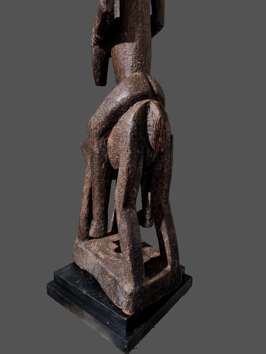Grande statue cavalier Dogon, style cubiste -photo-4