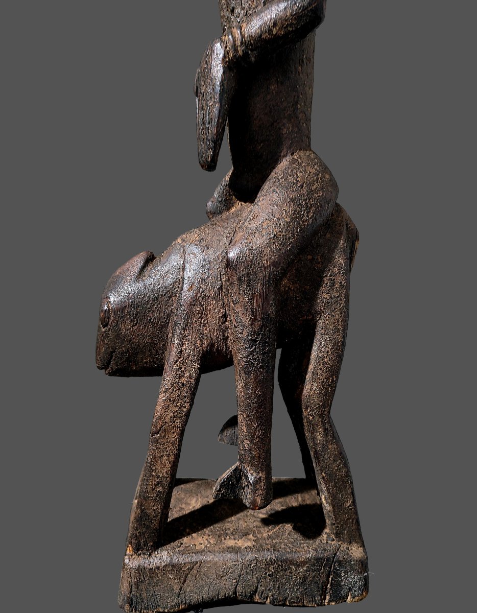 Grande statue cavalier Dogon, style cubiste -photo-5