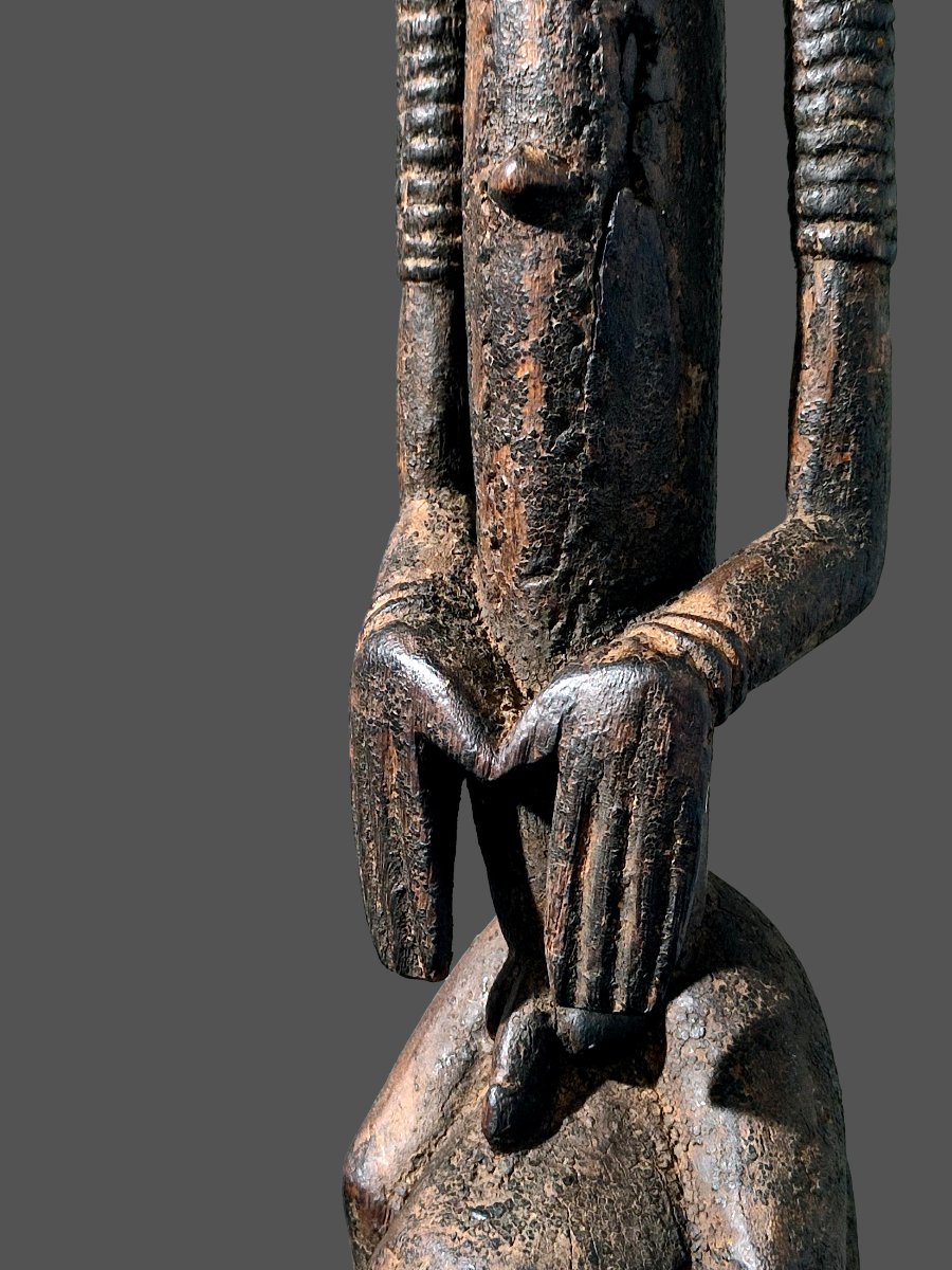 Grande statue cavalier Dogon, style cubiste -photo-6