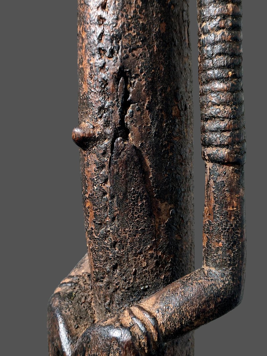 Grande statue cavalier Dogon, style cubiste -photo-7