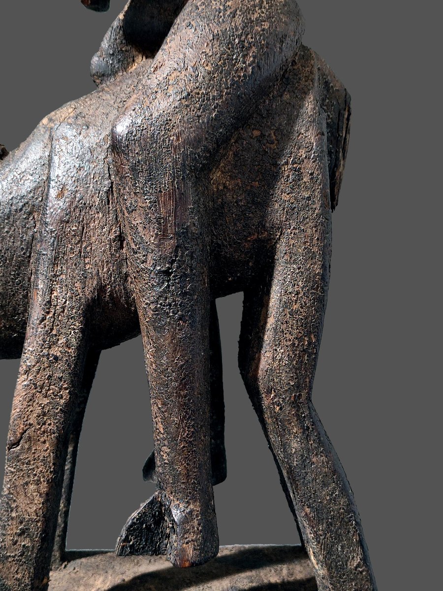 Grande statue cavalier Dogon, style cubiste -photo-8