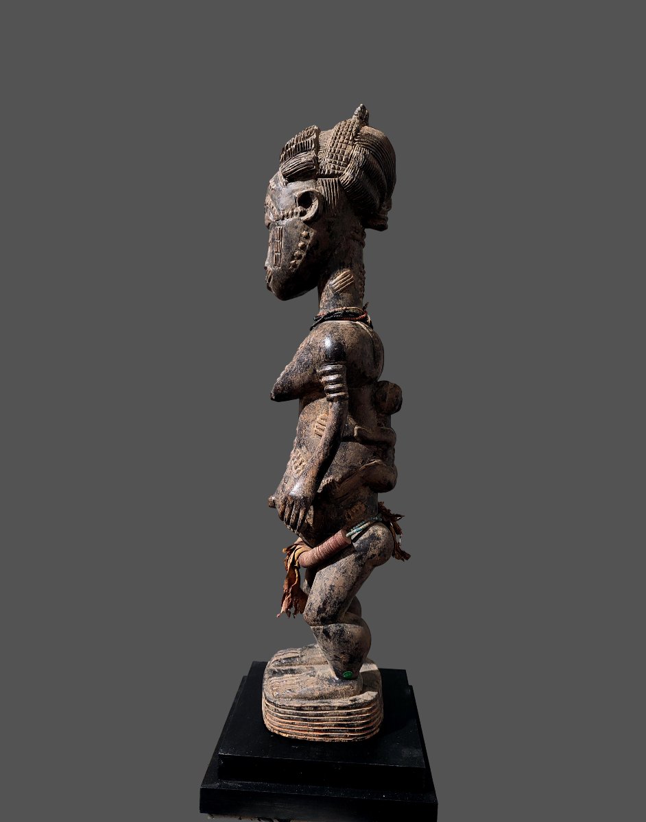 Grande statue Baoulé maternité Cote d'Ivoire -photo-3