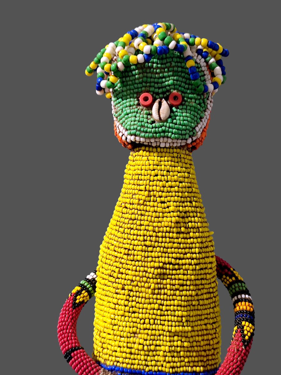 Ade Royal Beaded Crown Headpiece For Ceremonies, Yoruba, Nigeria-photo-5