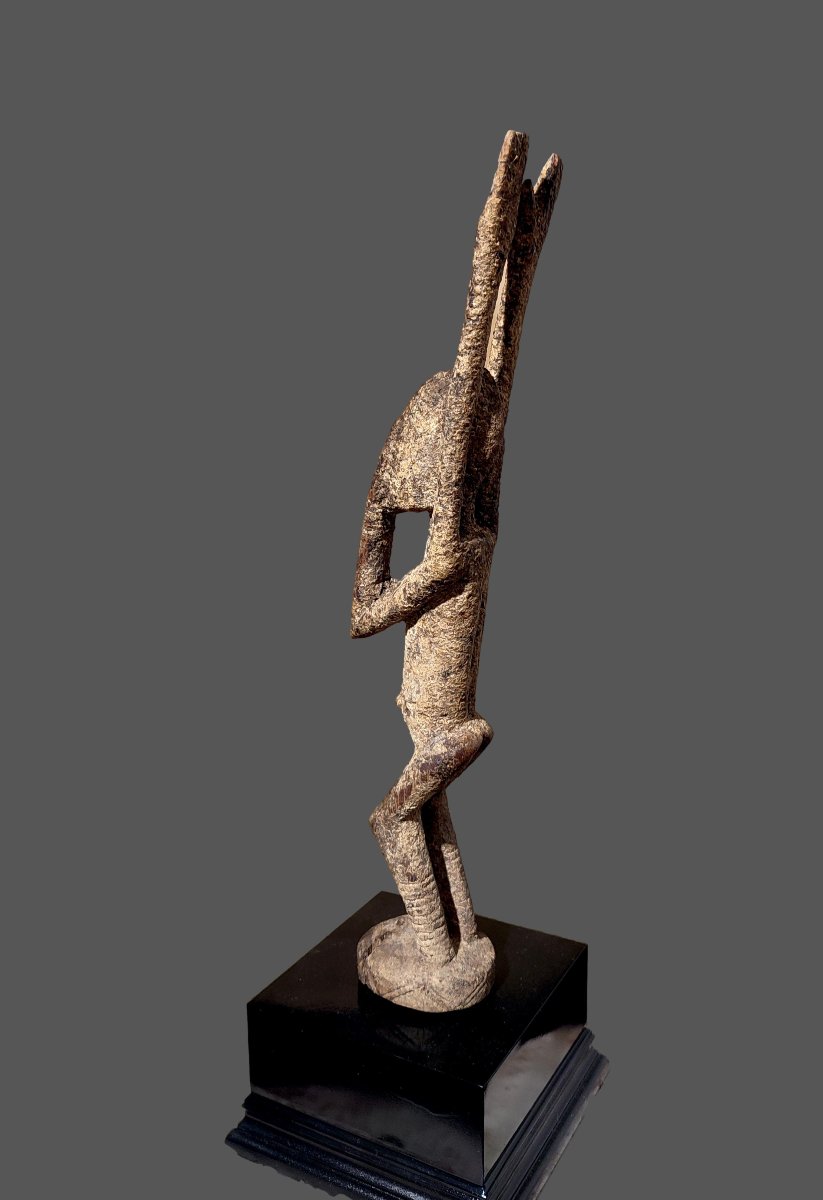 Dogon Altar Statue From Mali, 4 Arms, Sacrificial Patina-photo-2