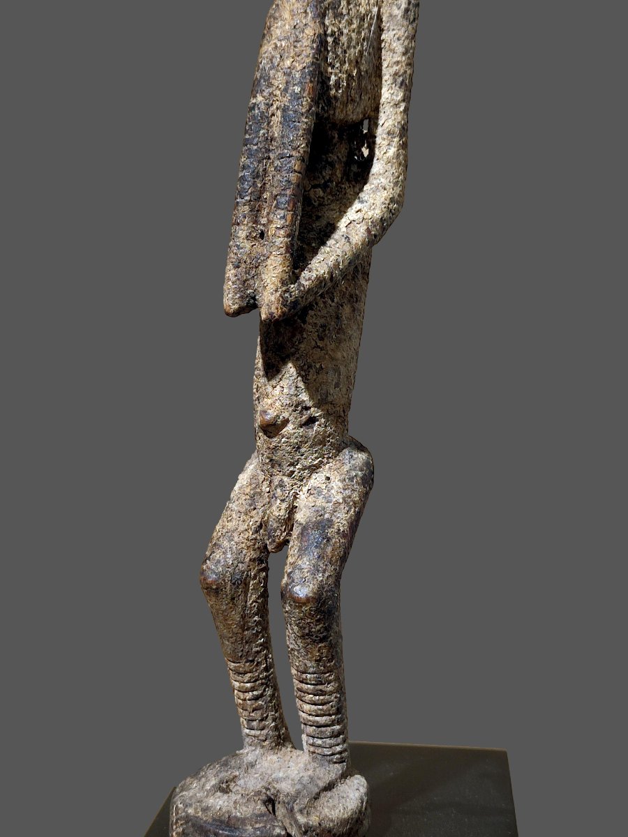 Dogon Altar Statue From Mali, 4 Arms, Sacrificial Patina-photo-4