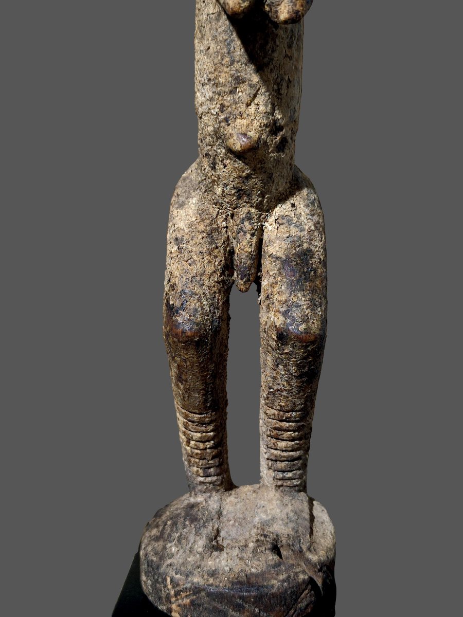 Dogon Altar Statue From Mali, 4 Arms, Sacrificial Patina-photo-4