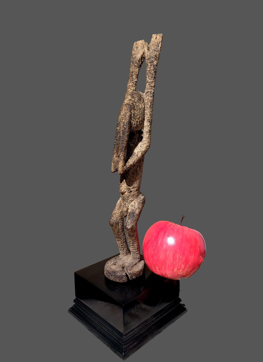 Dogon Altar Statue From Mali, 4 Arms, Sacrificial Patina-photo-5