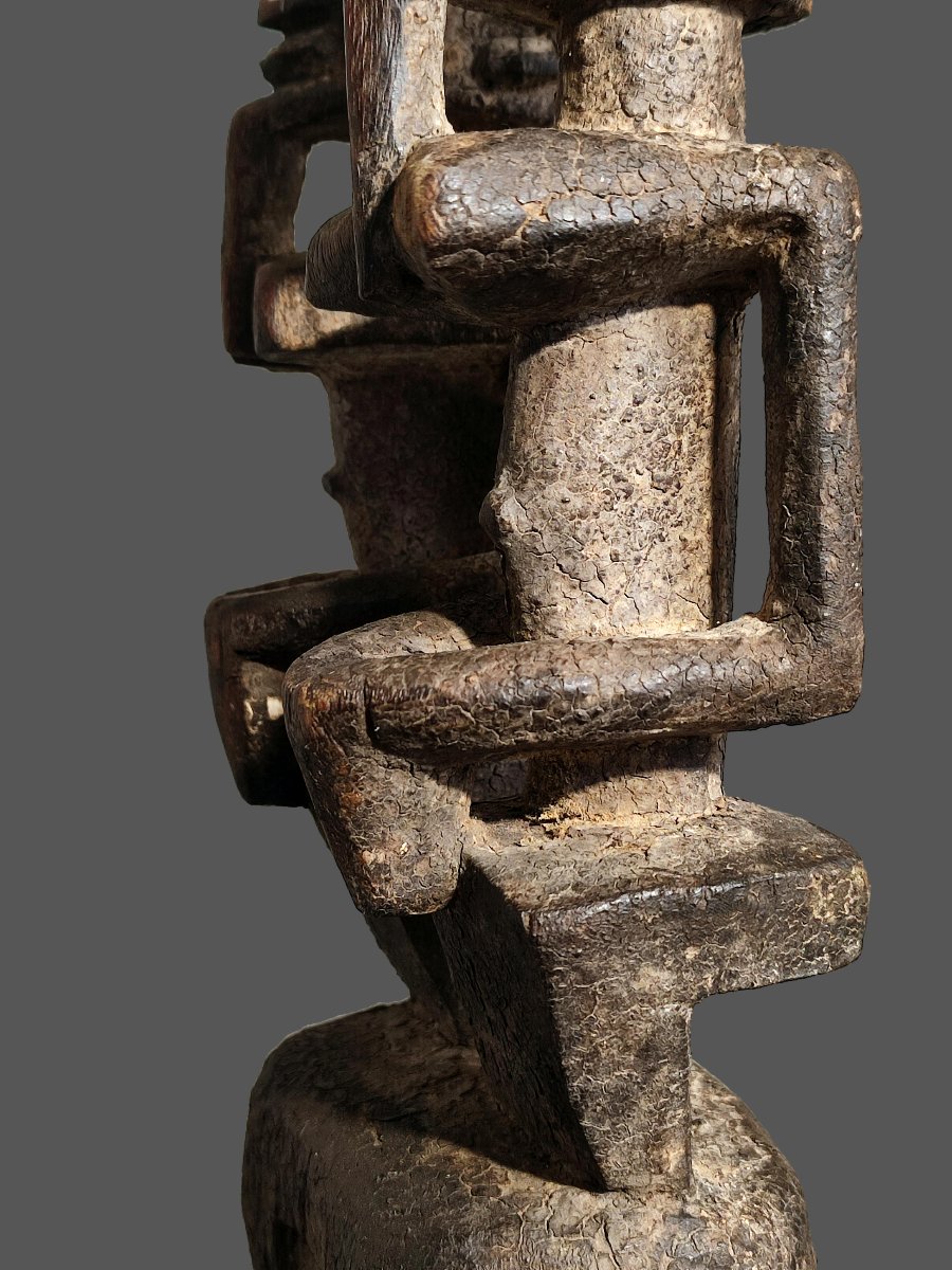 Autel Dogon Mali fetiche statue cubiste abstrait -photo-3