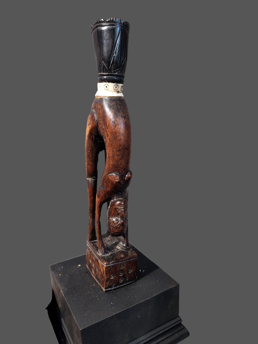 Statuette From Leti Island In The Maluku Islands, Indonesia; Betel Cup. 