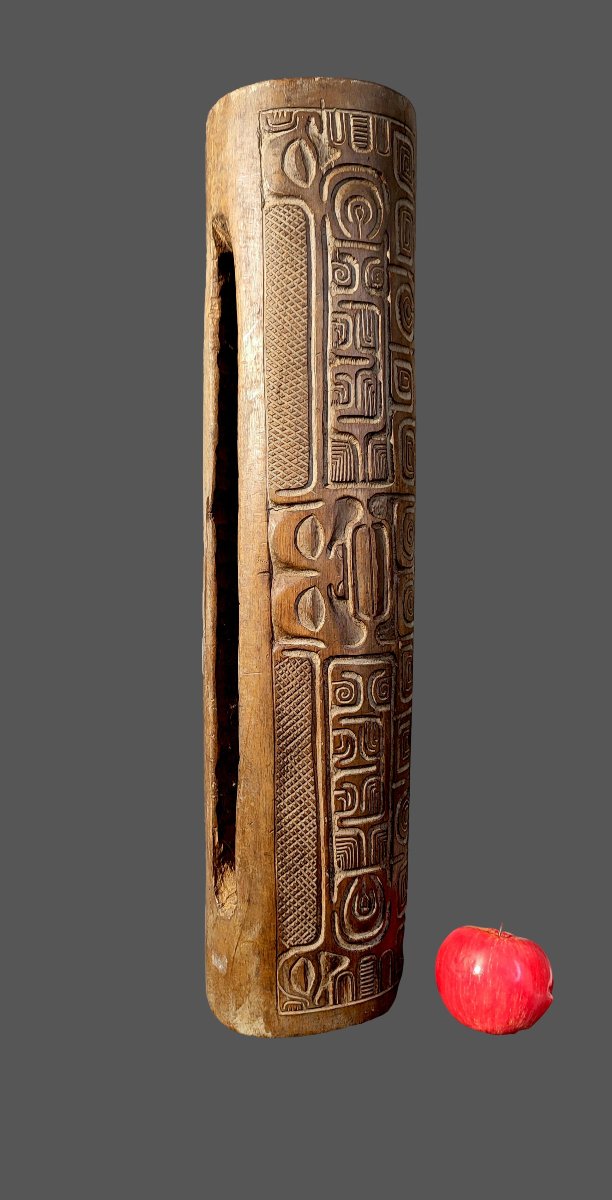 Traditional Slit Drum From The Marquesas Islands In French Polynesia, Called A "to'ere"-photo-2