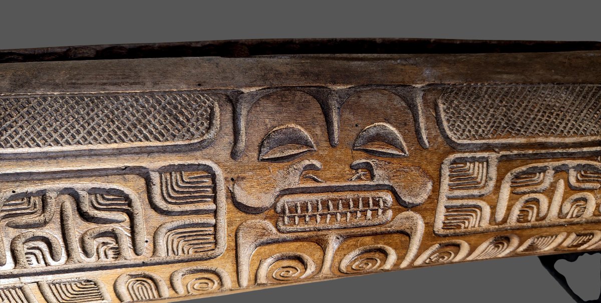 Traditional Slit Drum From The Marquesas Islands In French Polynesia, Called A "to'ere"-photo-4
