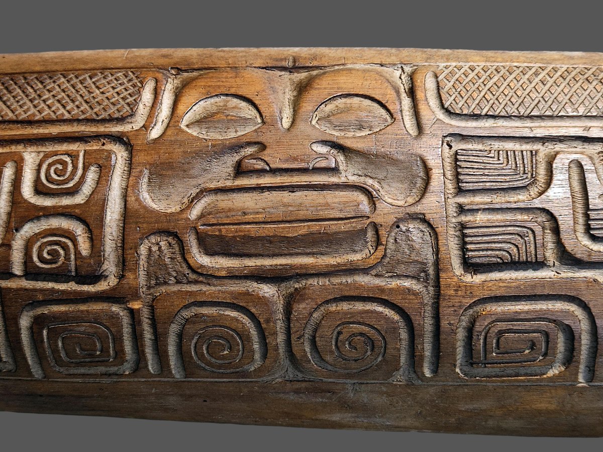 Traditional Slit Drum From The Marquesas Islands In French Polynesia, Called A "to'ere"-photo-1