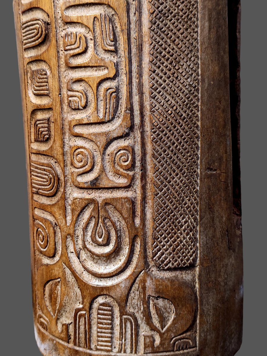 Traditional Slit Drum From The Marquesas Islands In French Polynesia, Called A "to'ere"-photo-2