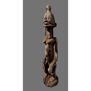 Dogon Ancestor Statue From Mali, Patina Of Neglect, Eroded.