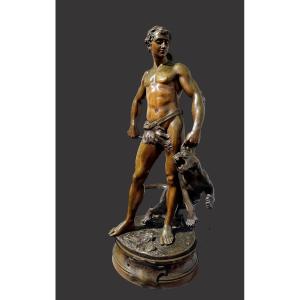 Grand bronze par Adrien Etienne GAUDEZ fin 19 eme  1845 Lyon 1902 Neuilly-sur-Seine.