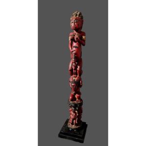 Temple Column With Caryatid, Ebrié, Laguna Region, Ivory Coast