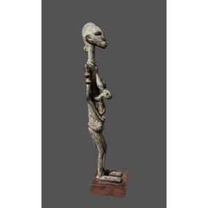 Dogon Bronze Sculpture From Mali Depicting Motherhood