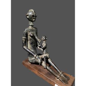 Maternité assise Dogon Mali bronze