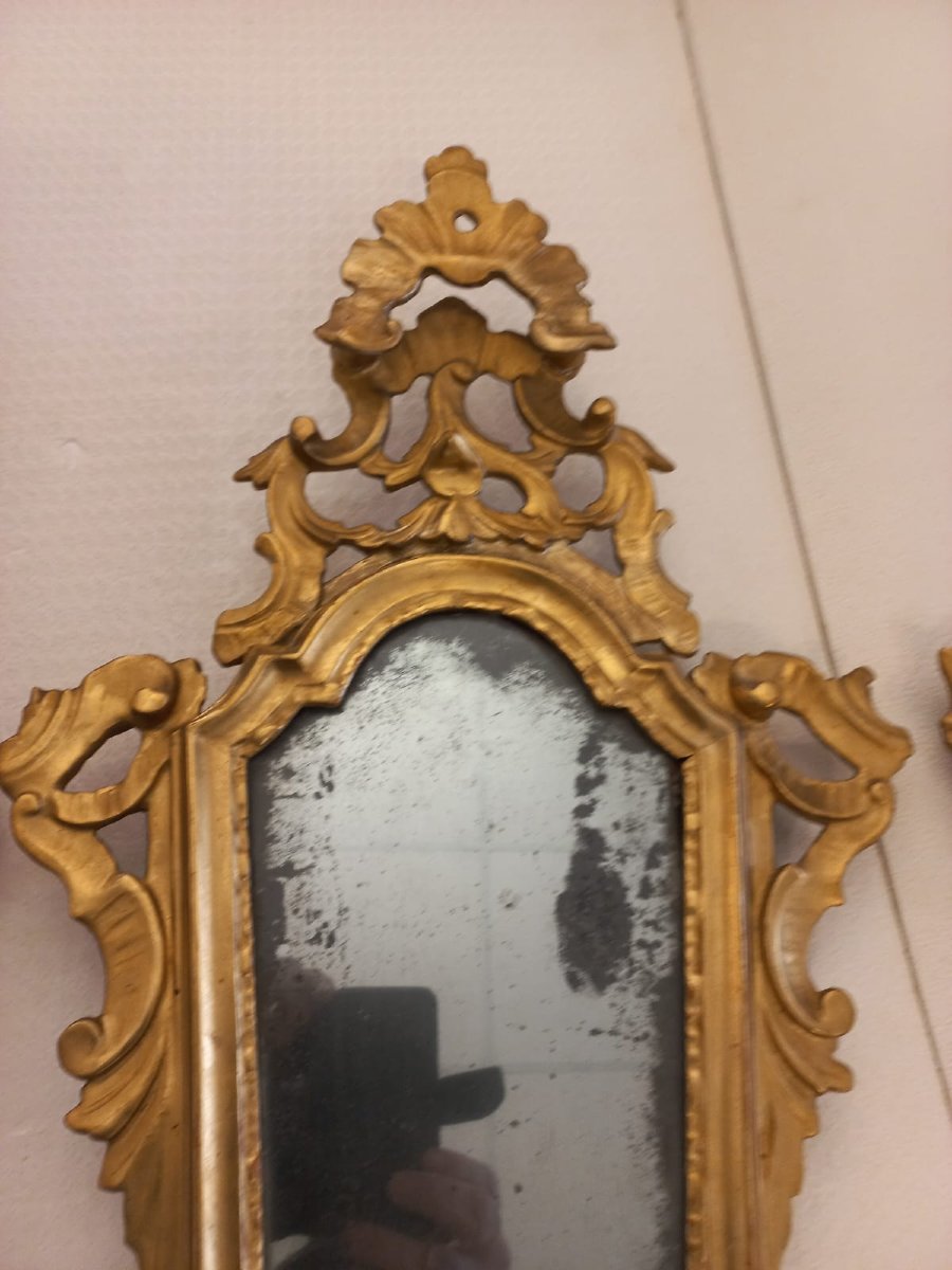 Lot Of Four Gilded Wooden Wall Mirrors-photo-5