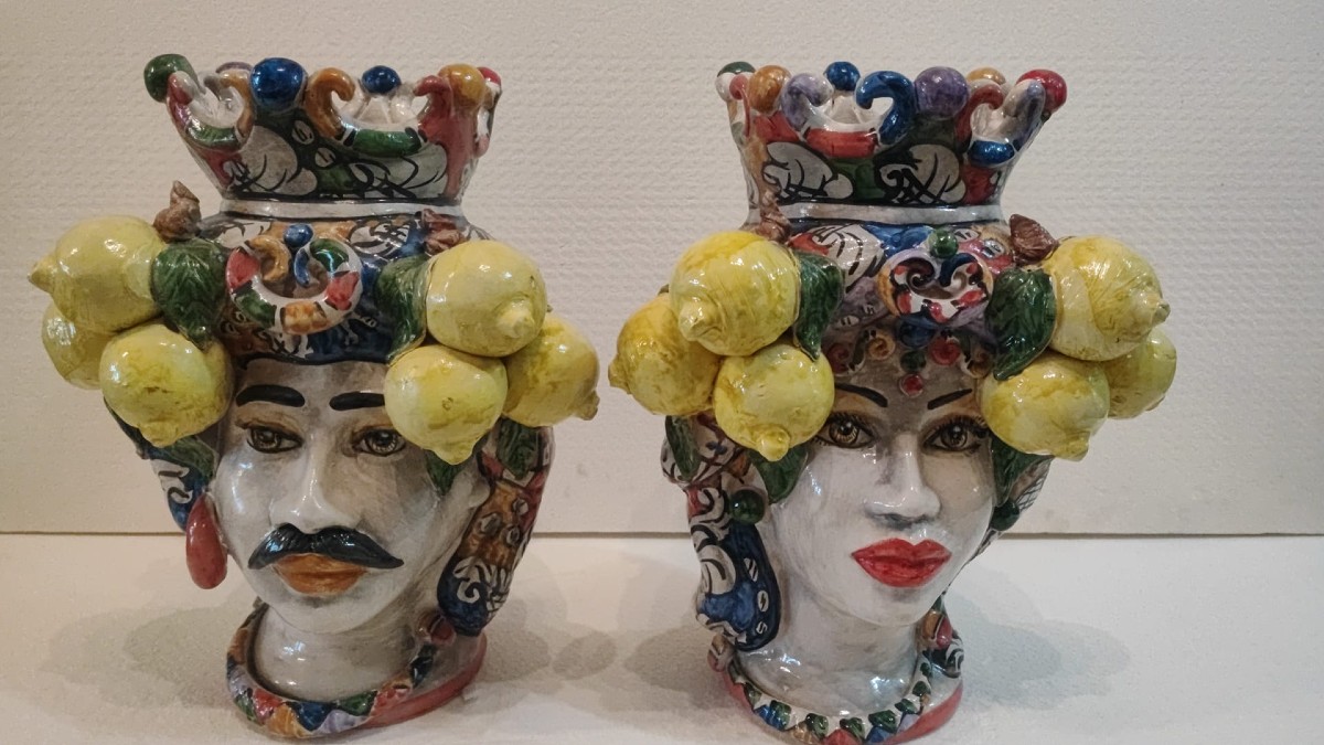  Moor's Head Vases From Caltagirone
