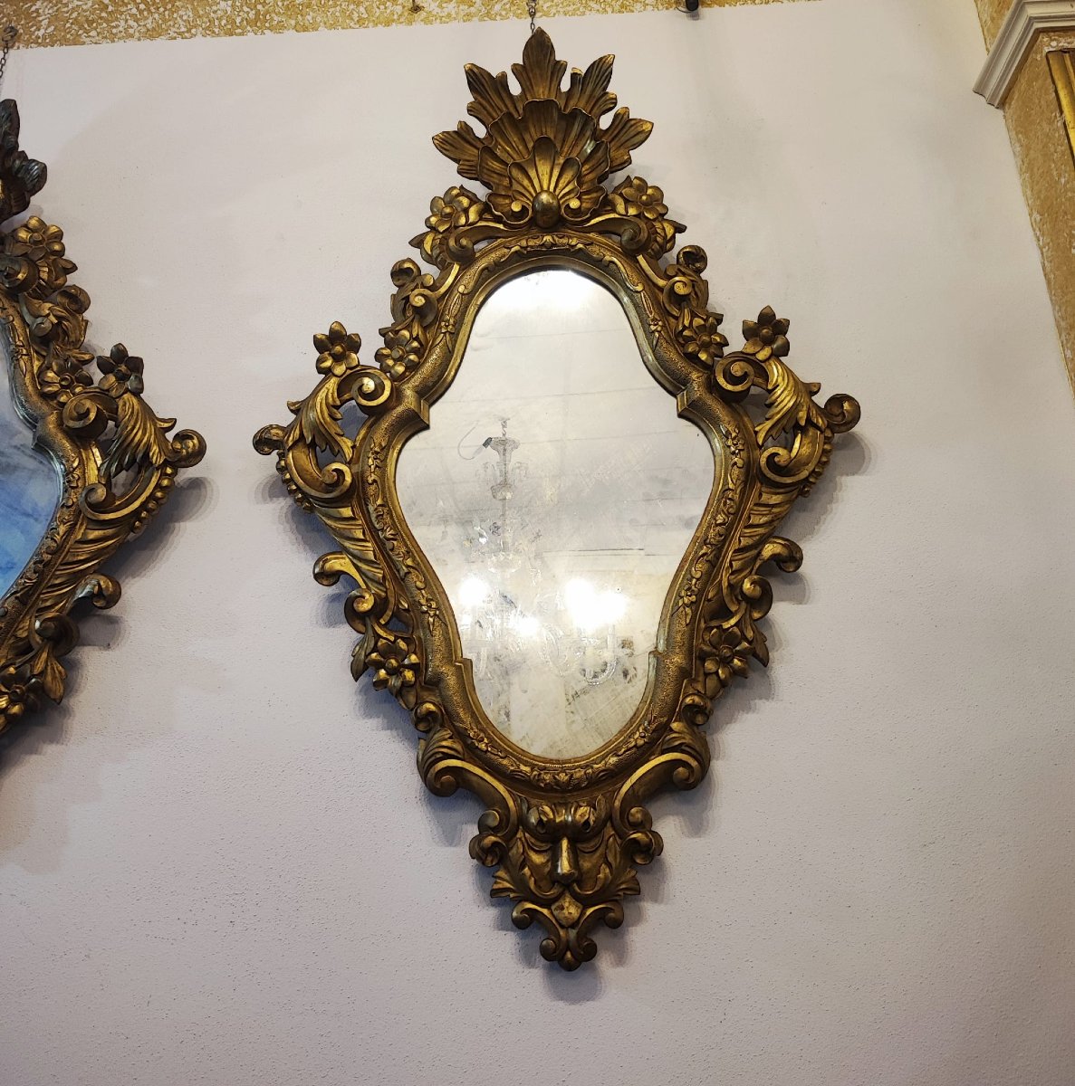 Paire de miroirs dorés-photo-3