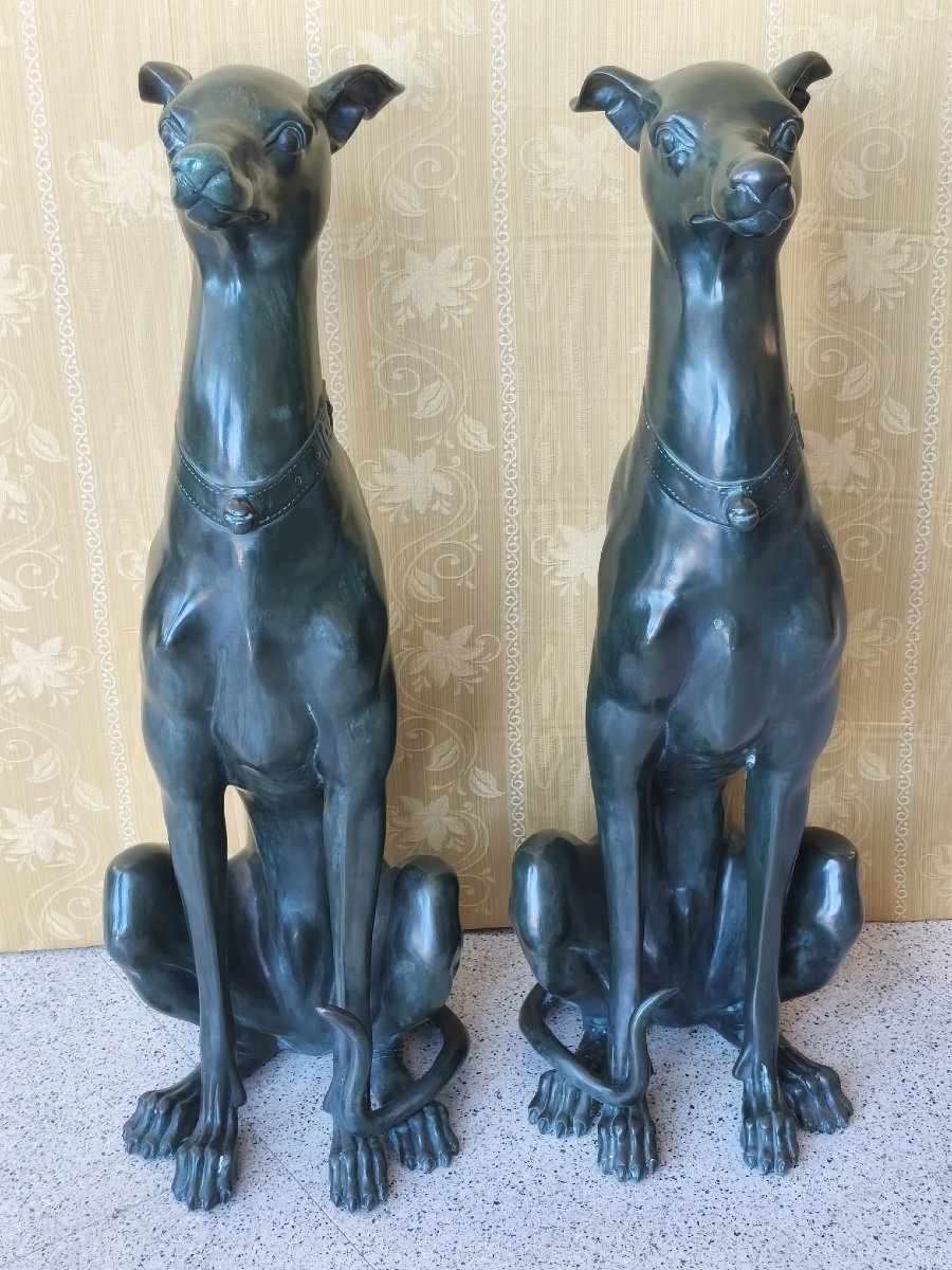 Sculptures en bronze (lévriers)-photo-3