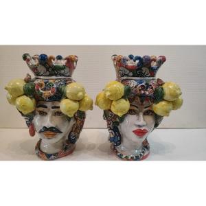 Vases à tête de Maure de Caltagirone
