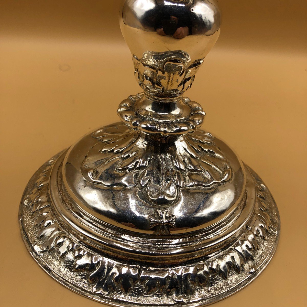 Solid Silver Florentine Goblet (hallmarked) From The Second Half Of The 18th Century.-photo-3