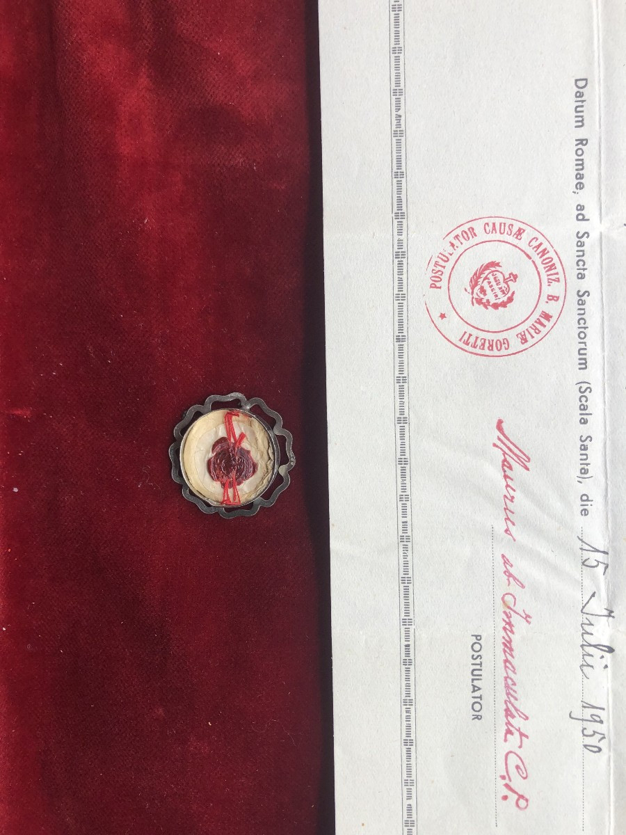Relic With Authentication Of St. Maria Goretti-photo-3
