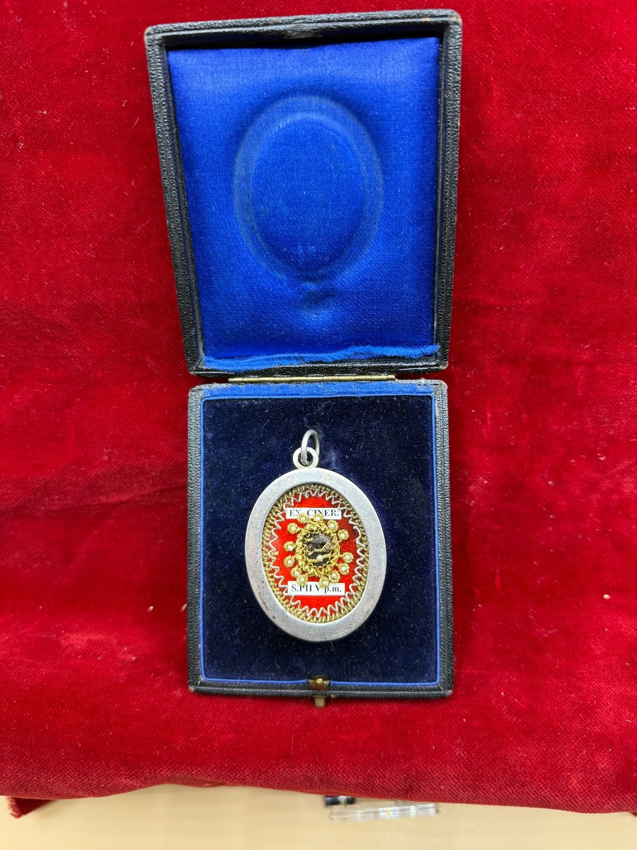 Silver Reliquary Of St. Pius V In Its Case  