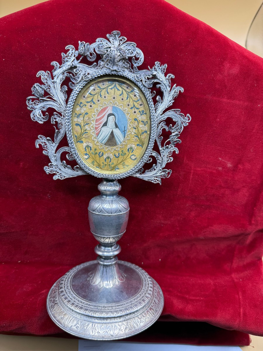Silver Monstrance Reliquary Of Saint Teresa Of Avila-photo-2