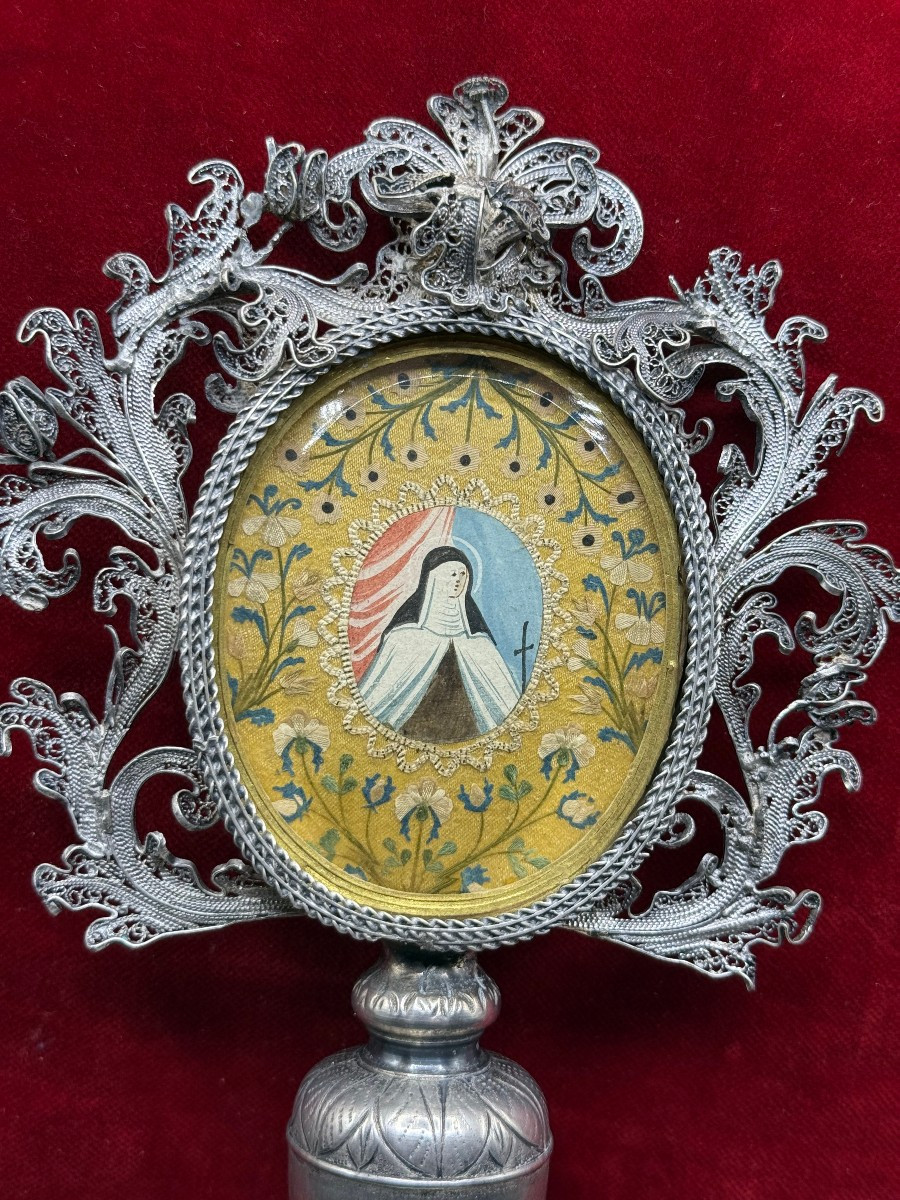 Silver Monstrance Reliquary Of Saint Teresa Of Avila-photo-4