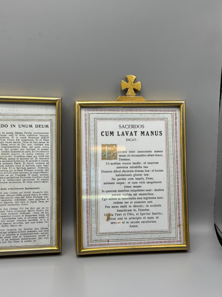 Set Of Gold-plated Metal Altar Cards-photo-4