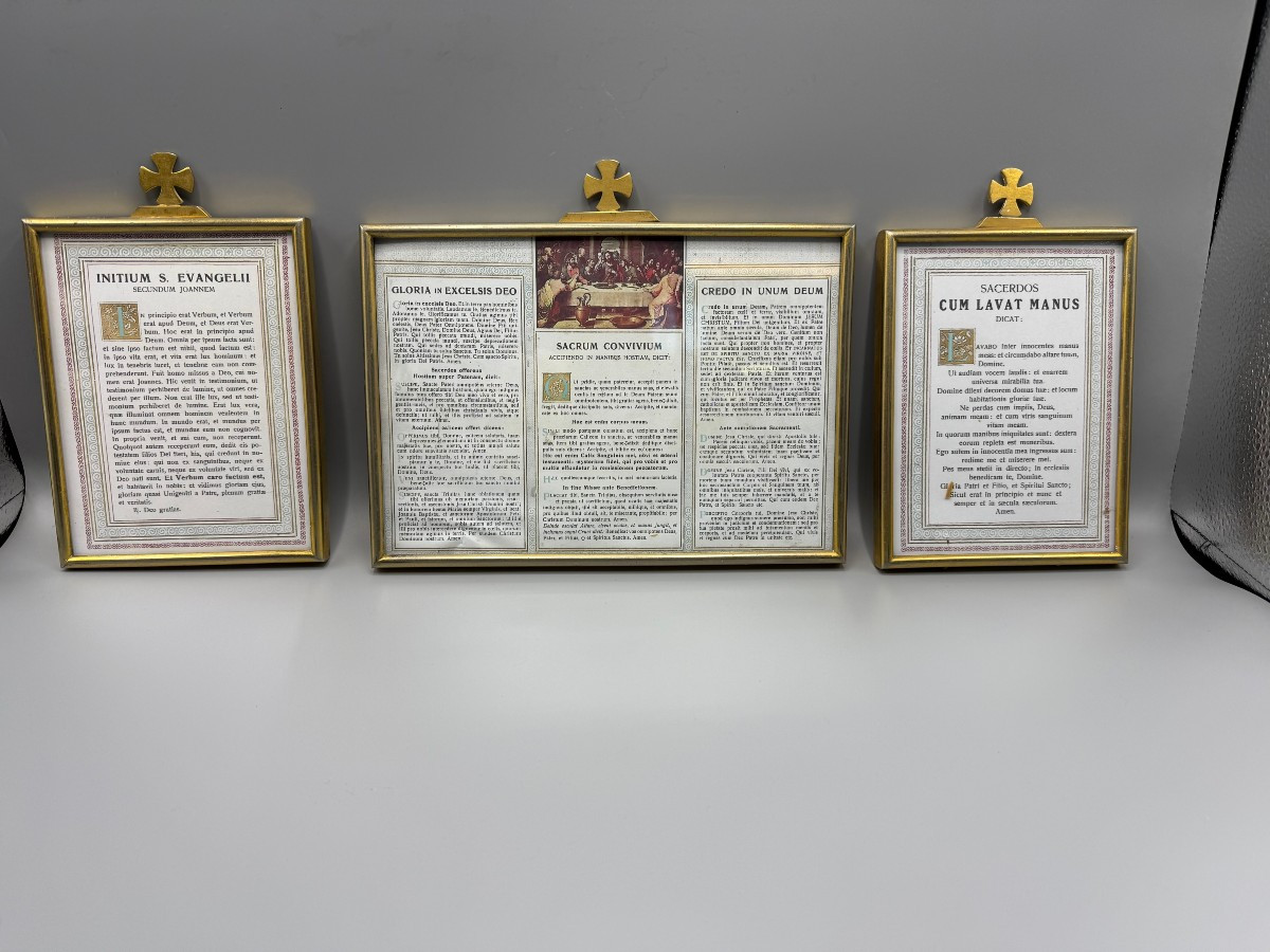 Set Of Gold-plated Metal Altar Cards