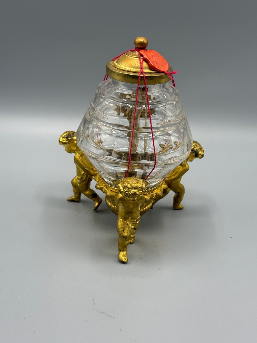 Reliquary Of St. Bartholomy The Apostle In Gilded Bronze And Cut Crystal-photo-2