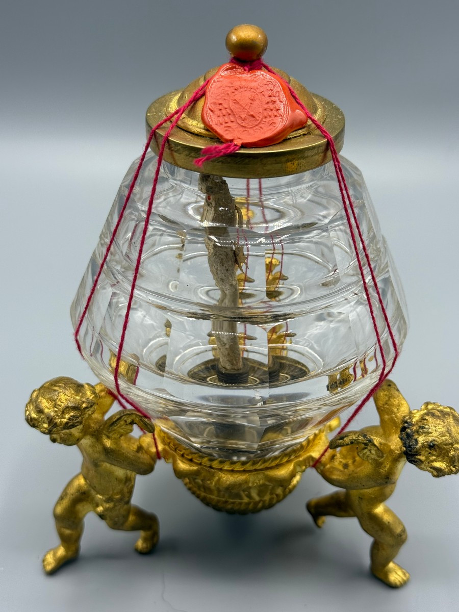 Reliquary Of St. Bartholomy The Apostle In Gilded Bronze And Cut Crystal-photo-1