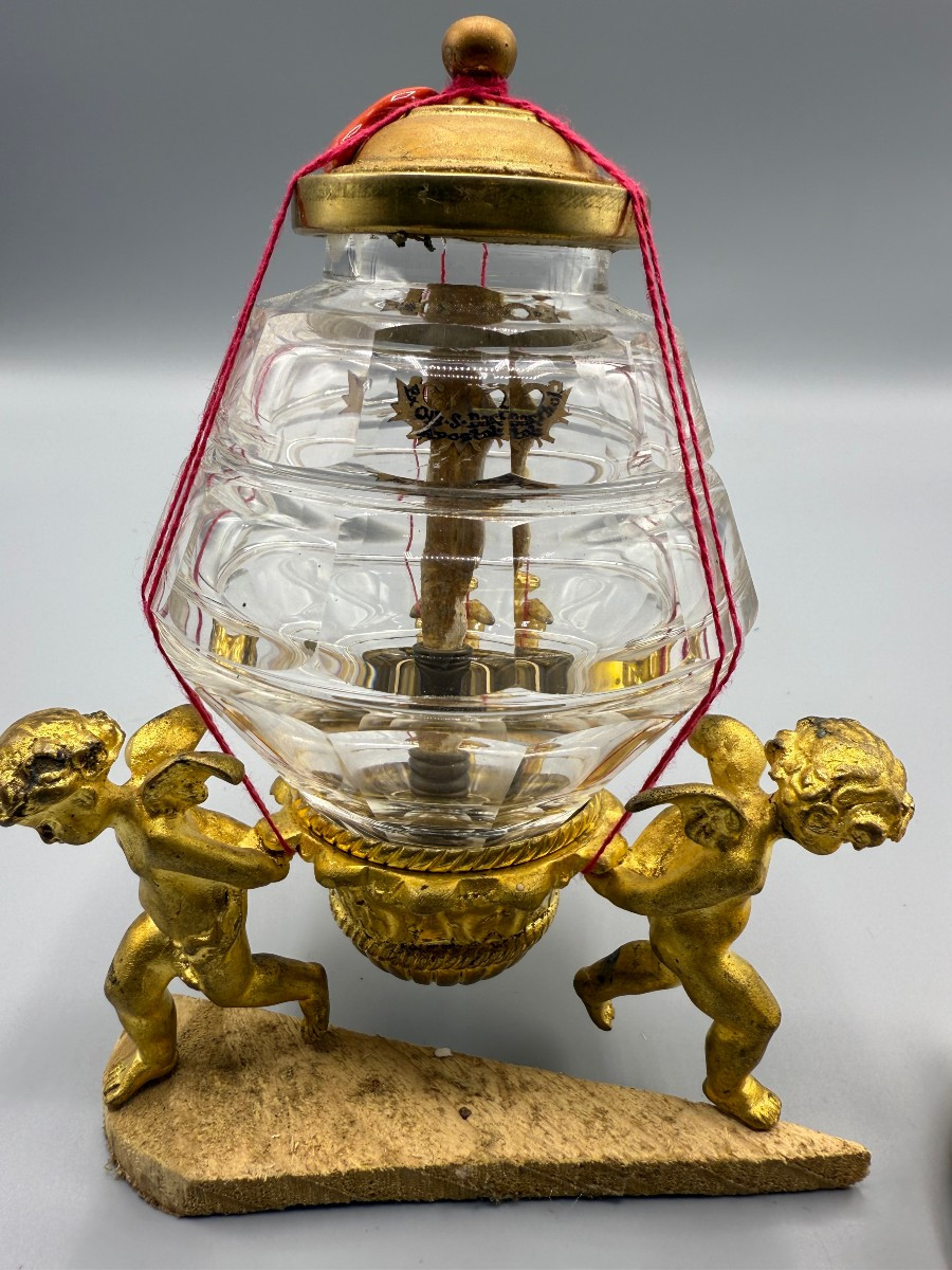 Reliquary Of St. Bartholomy The Apostle In Gilded Bronze And Cut Crystal-photo-3