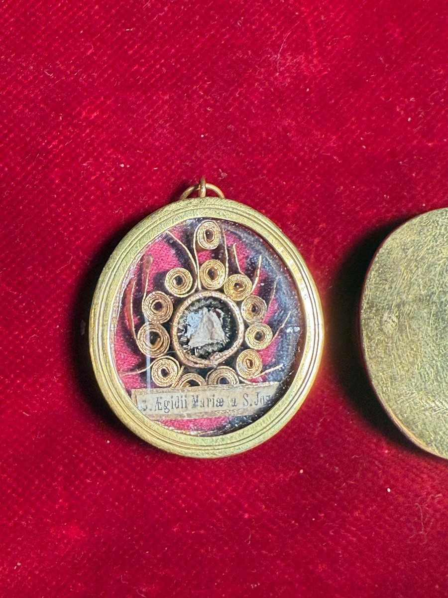 Reliquaire en laiton de saint Gilles Marie de saint Joseph de Tarente  