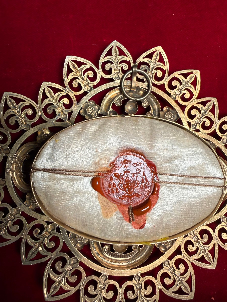 Gilded Bronze Reliquary Of Pope St. Melchiades  -photo-4